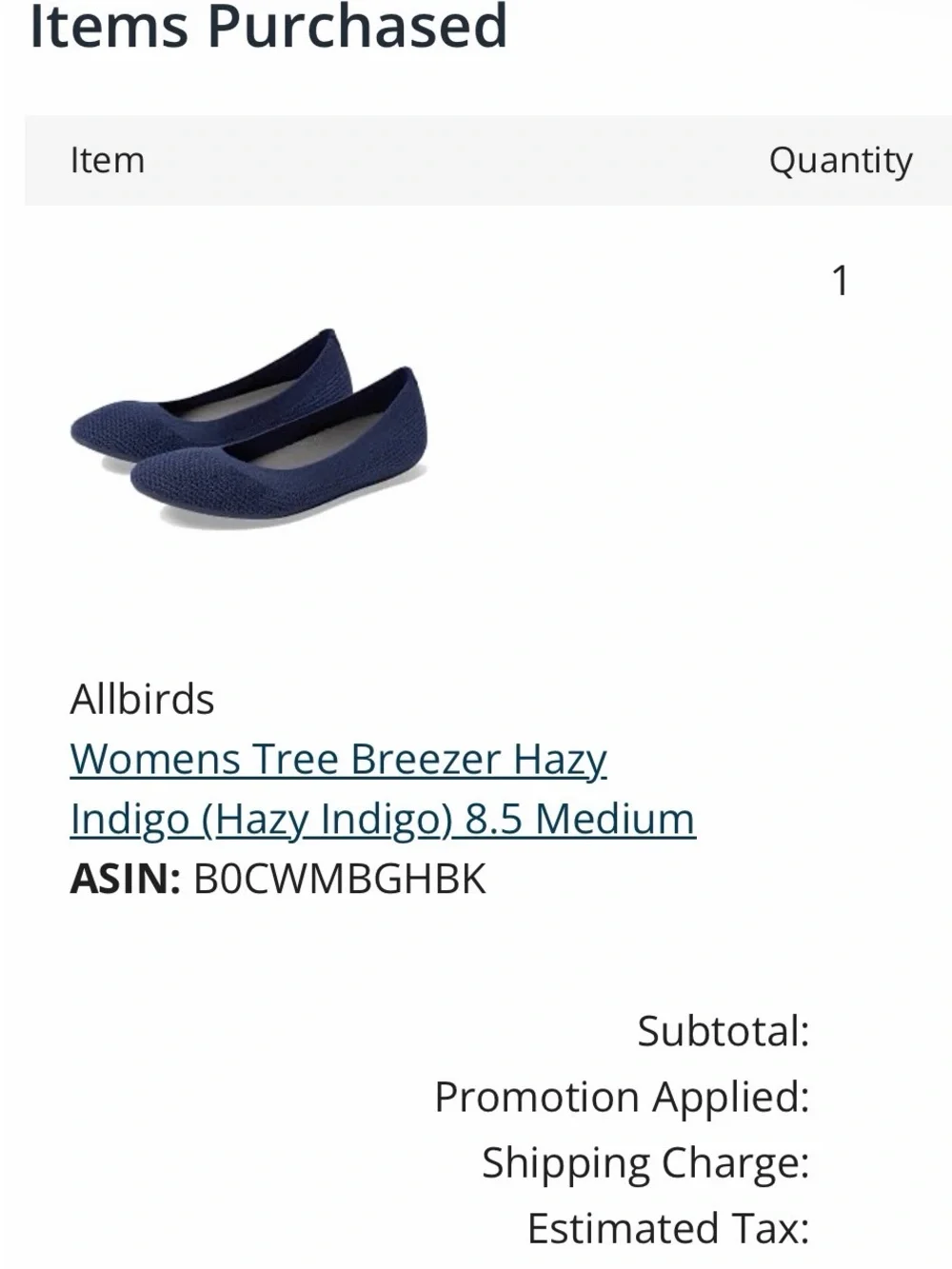 allbirds Navy Knit Slip-On Ballet Flats